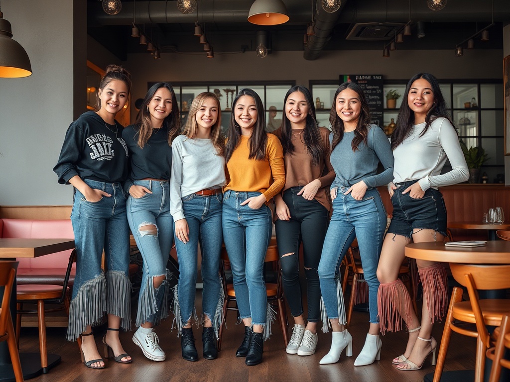 bia-design | Blugi cu tiv asimetric și franjuri: detaliu maximalist